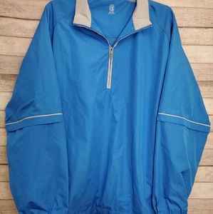 PGA Tour Pro Series Golf 1/4 Zip Mesh Lined Blue XL Mens Windbreaker Rain Jacket